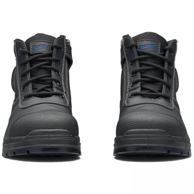 B319 BLUNDSTONE LEATHER LACE UP ZIP SIDE BOOT
