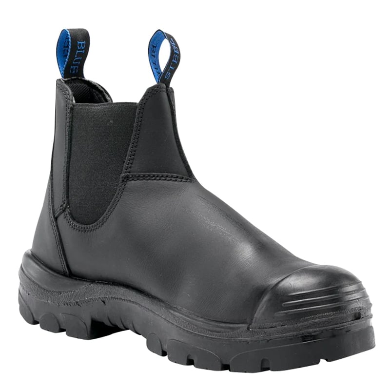 382101 STEEL BLUE HOBART PULL ON BOOT PUNCTURE & HEAT RESISTANT ANTI STATIC NITRILE OUTSOLE & BUMP CAP