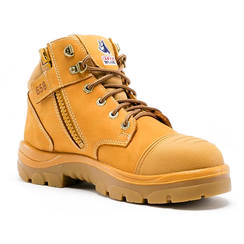 312658 STEEL BLUE PARKES BOOT SCUFF CAP & ZIP SIDE