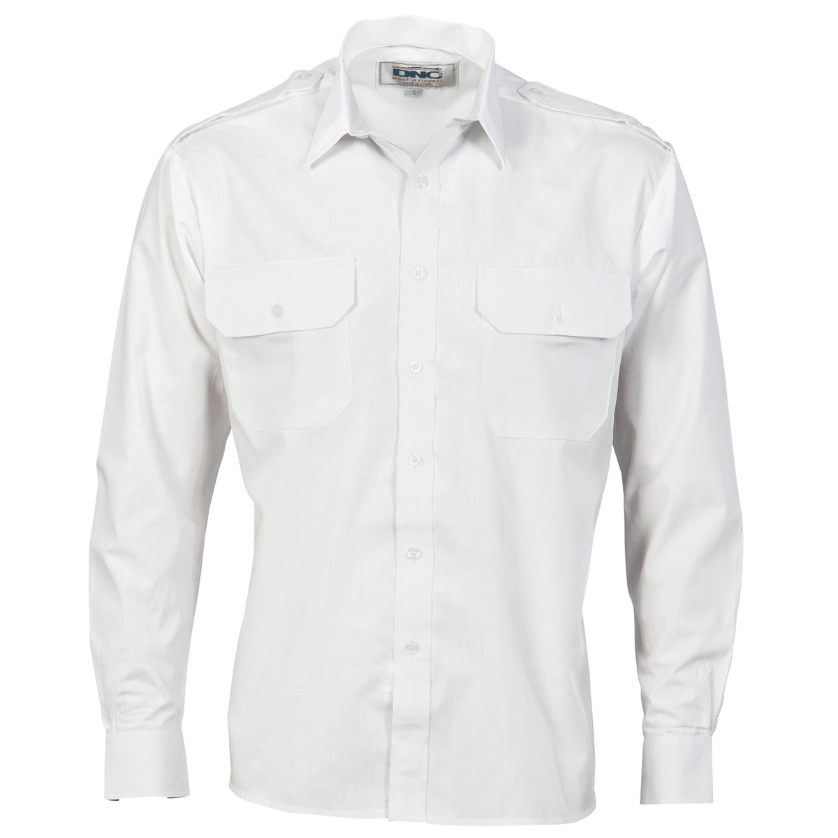 Epaulette Polyester/Cotton Work Shirt - Long Sleeve — DNC Workwear colour image