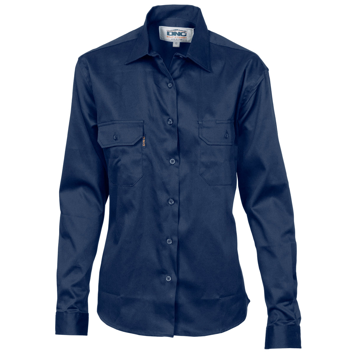 Ladies Cotton Drill Work Shirt - Long Sleeve — DNC Workwear colour image