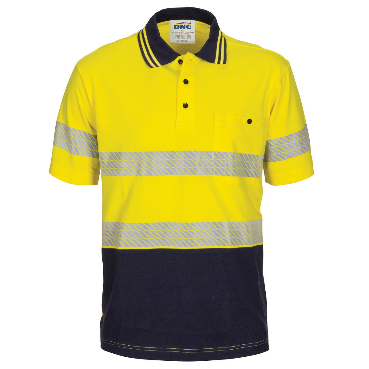 HIVIS Segment Taped Cotton Jersey Polo - Short Sleeve — DNC Workwear colour image
