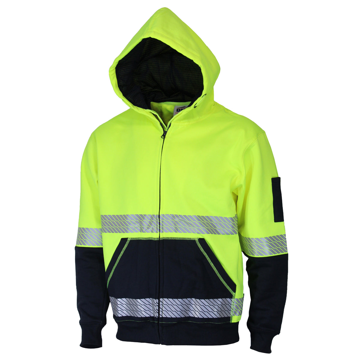 HiVis Segmented Tape Full Zip Hoodie — DNC Workwear colour image