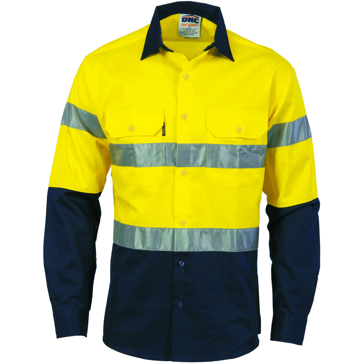 HiVis D/N Two Tone Drill Shirt with CSR R/Tape — DNC Workwear colour image