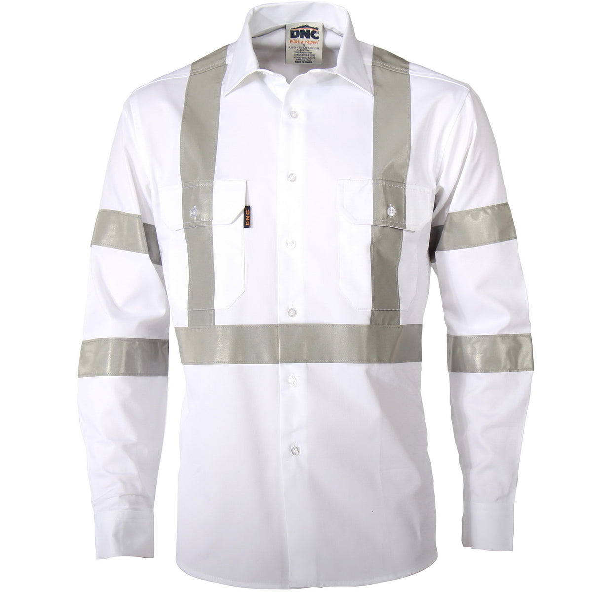 RTA Night Worker White Shirt with CSR R/Tape — DNC Workwear colour image