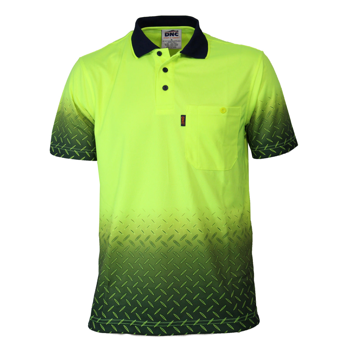 HiVis Sublimated Diamond Plate Polo — DNC Workwear colour image