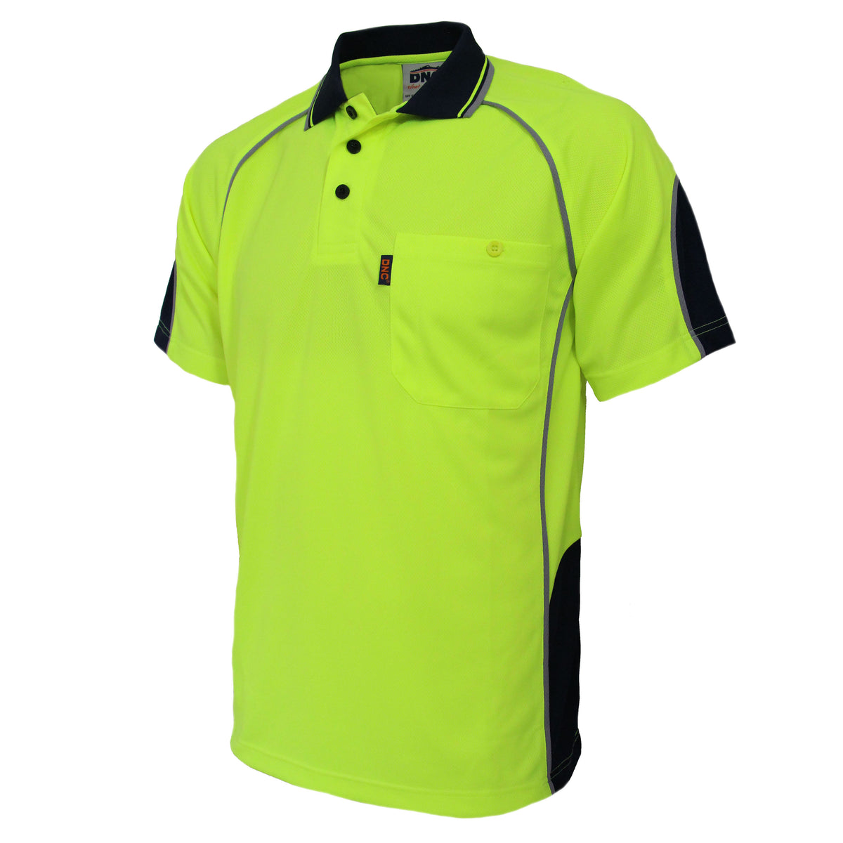 HiVis Semicircle-Piping Polo — DNC Workwear colour image