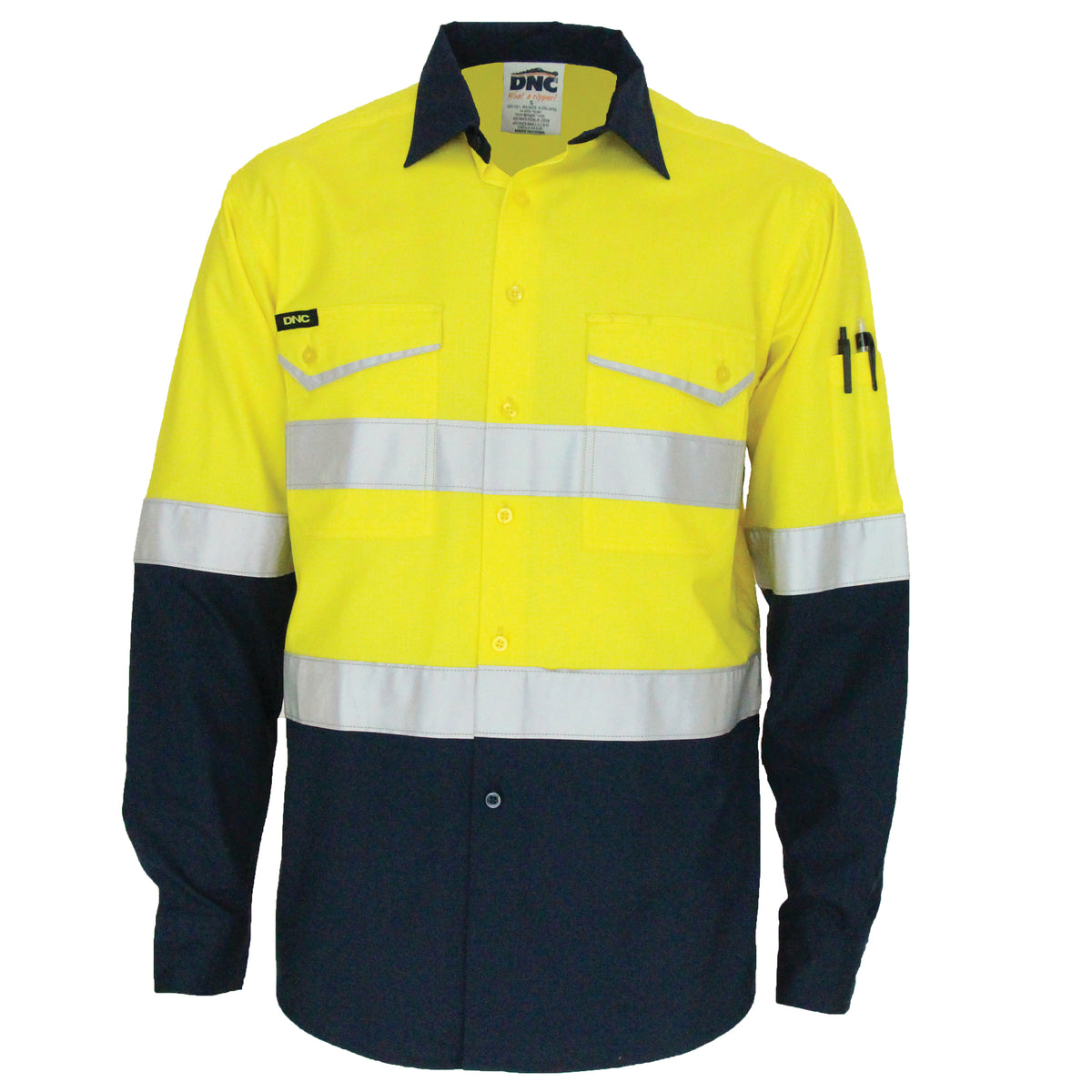 Two Tone RipStop Cotton Shirt with Reflective CSR Tape - L/S — DNC Workwear colour image