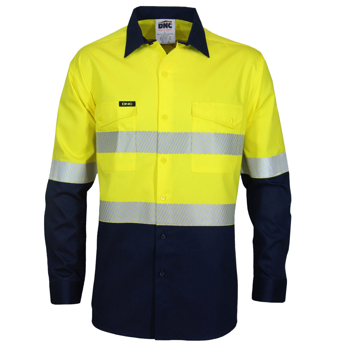 HiVis Two Tone Segmented Tape Coolight Shirt — DNC Workwear colour image