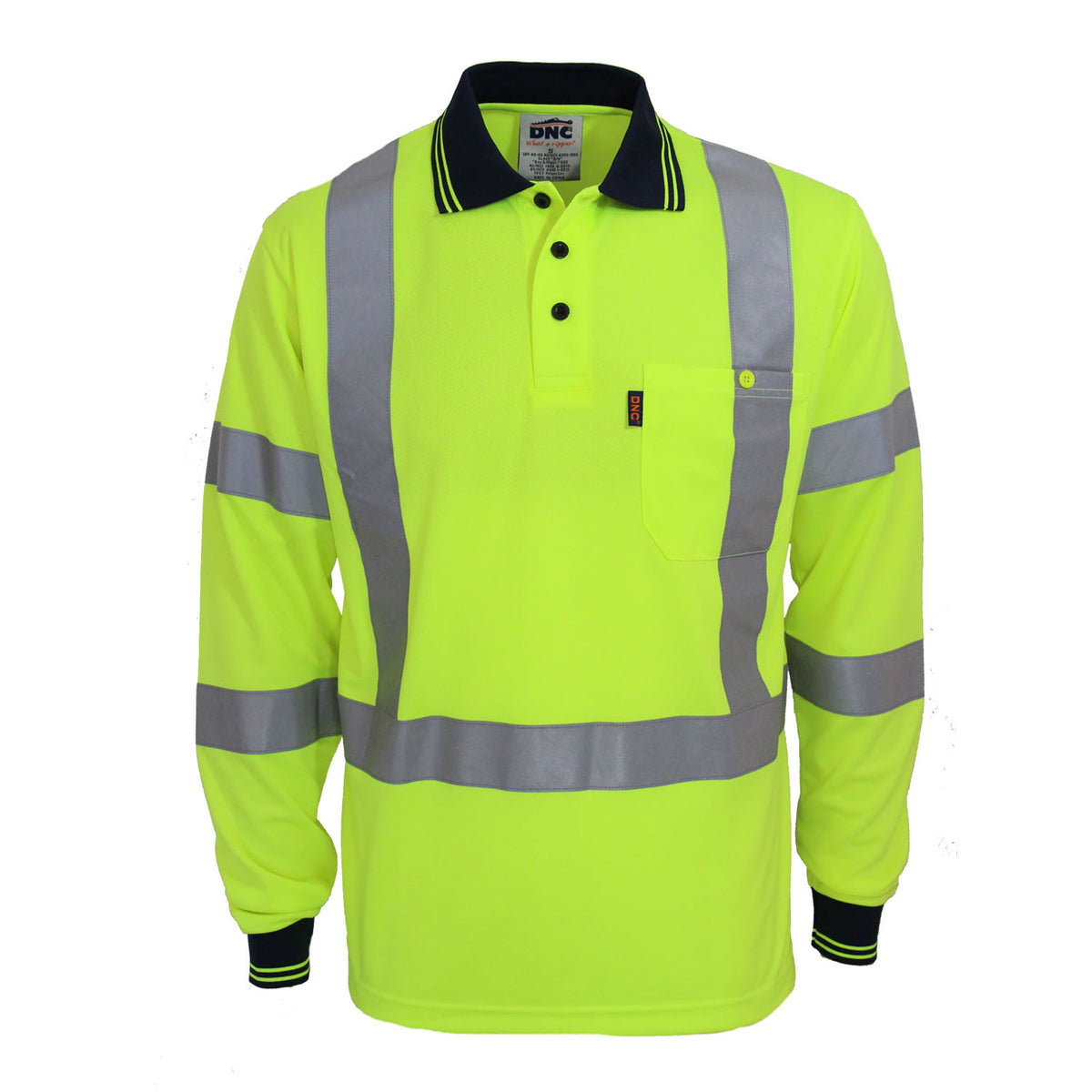 HiVis "X" Back & Bio-Motion CSR R/Tape Polo — DNC Workwear colour image