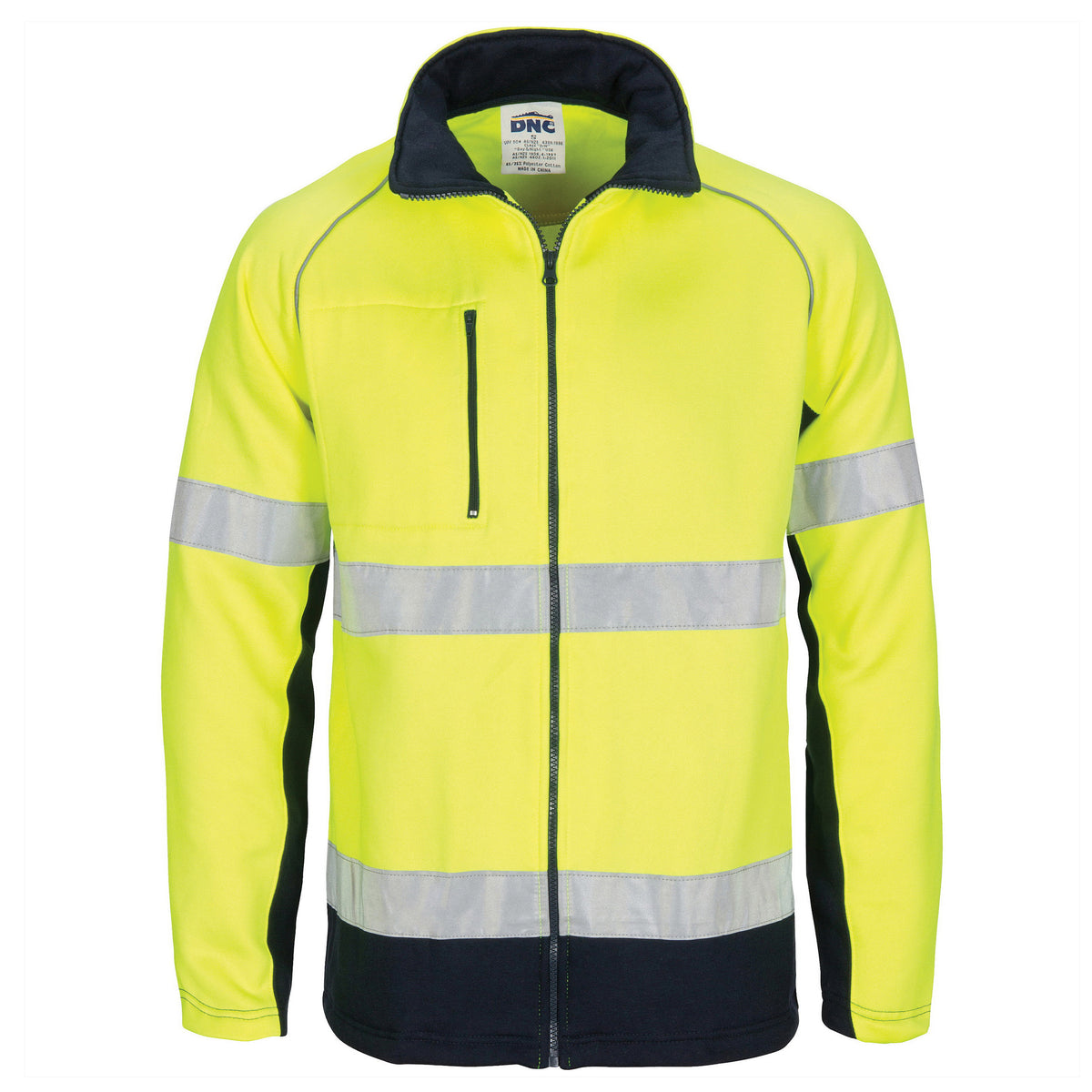 HiVis Two Tone Full Zip Fleecy Sweatshirt CSR R/Tape — DNC Workwear colour image