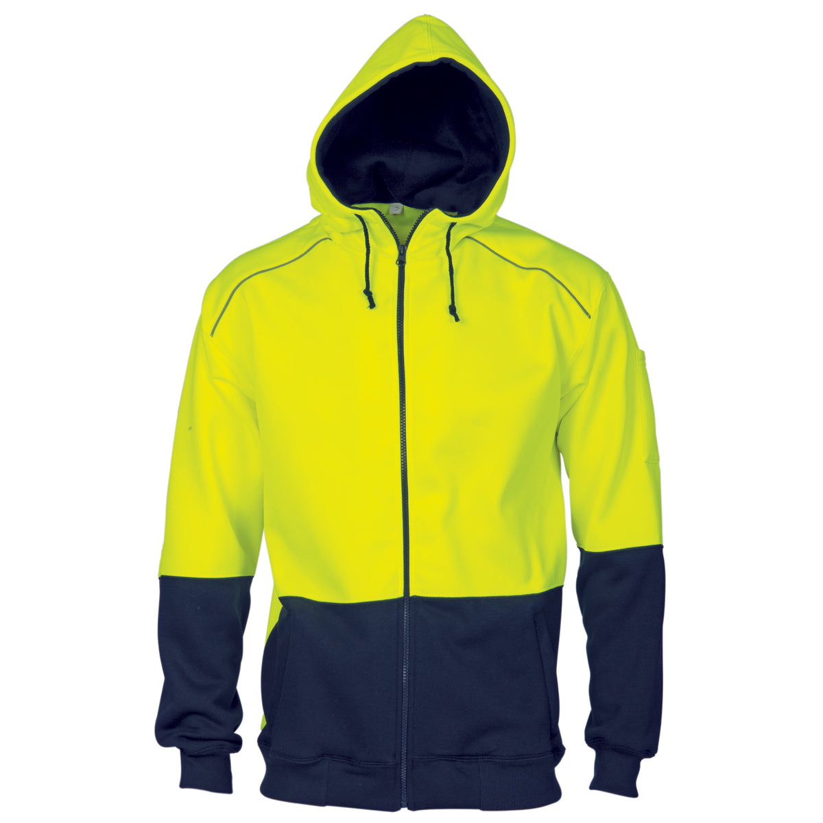 HiVis Contrast Piping Fleecy Hoodie — DNC Workwear colour image