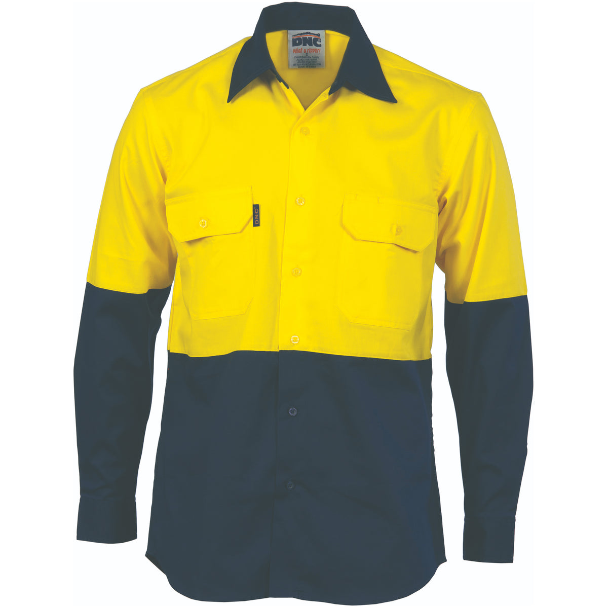 HiVis Cool-Breeze Vertical Vented Cotton Shirt - Long sleeve — DNC Workwear colour image