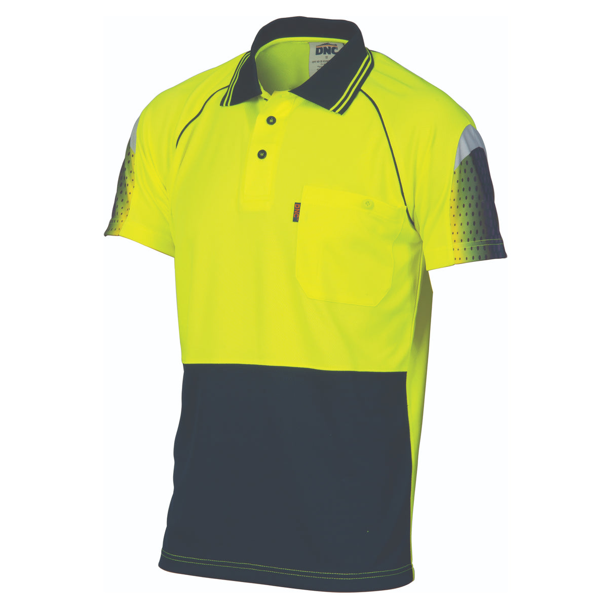 HiVis Cool-Breathe Sublimated Piping Polo - Short Sleeve — DNC Workwear colour image