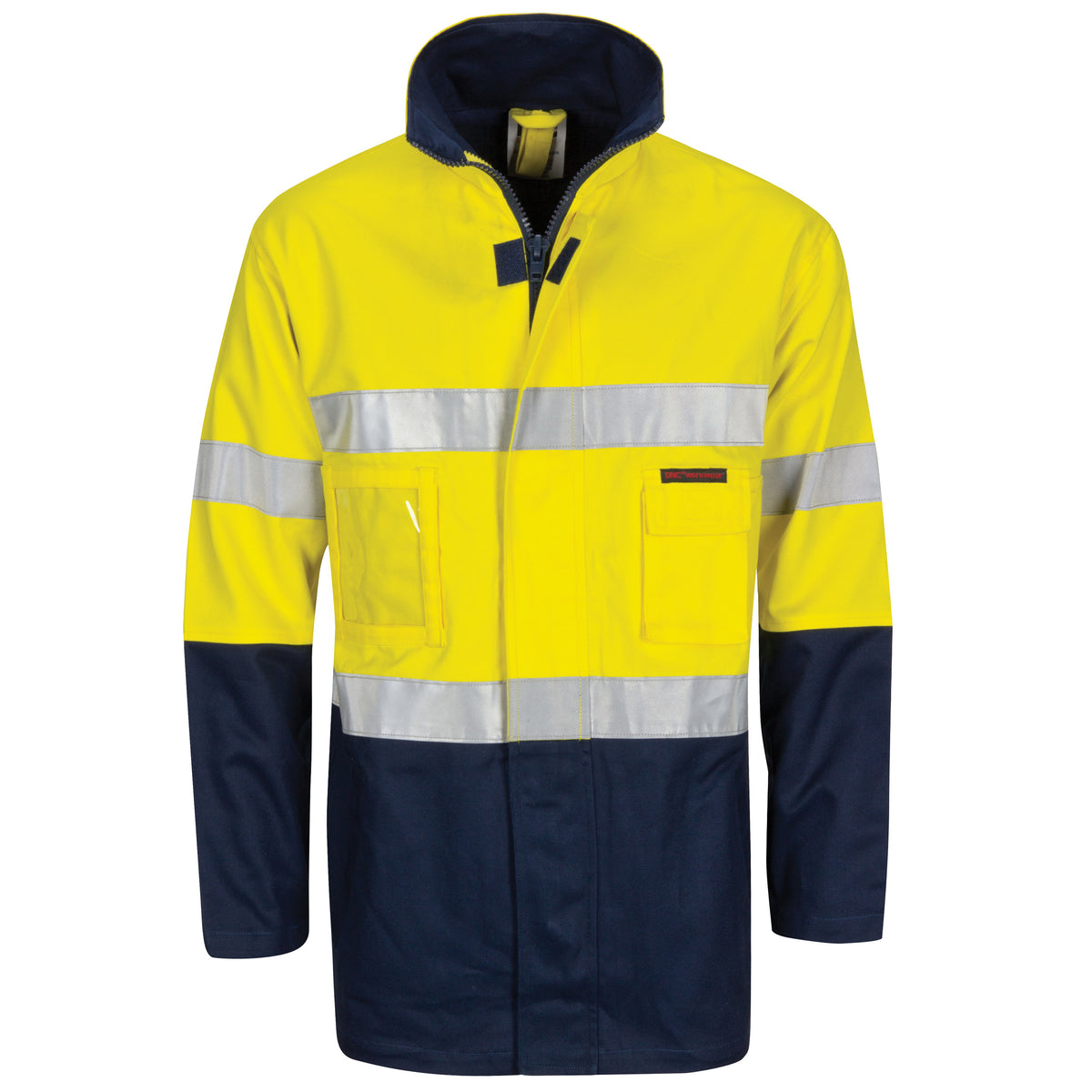 HiVis Cotton Drill "2 in 1" Jacket with CSR R/Tape — DNC Workwear colour image