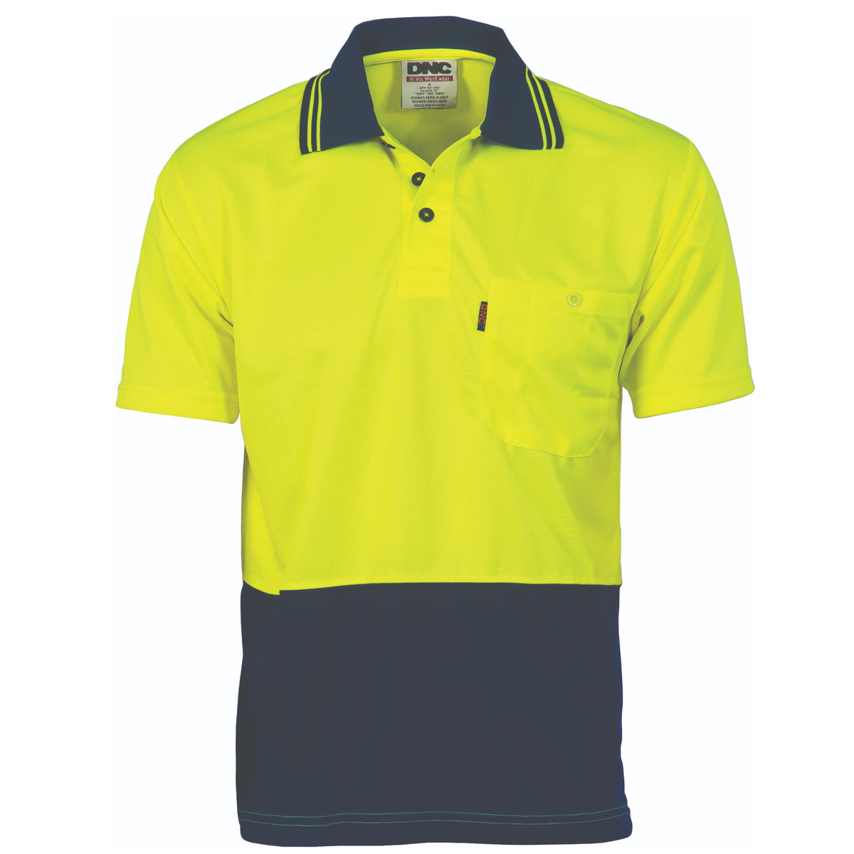 HiVis Two Tone Cool Breathe Polo Shirt - Short Sleeve — DNC Workwear colour image