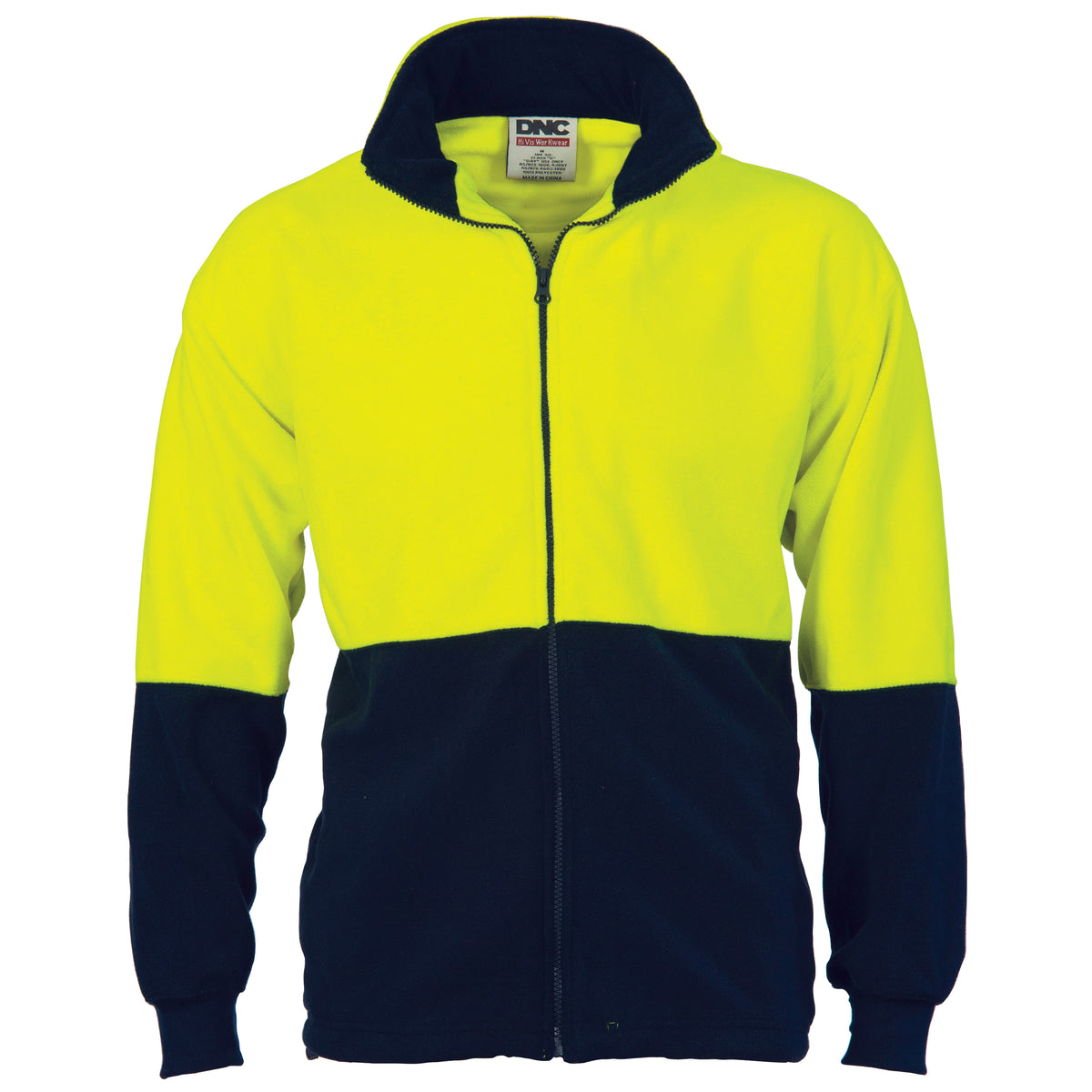 HiVis Two Tone Full Zip Polar Fleece — DNC Workwear colour image