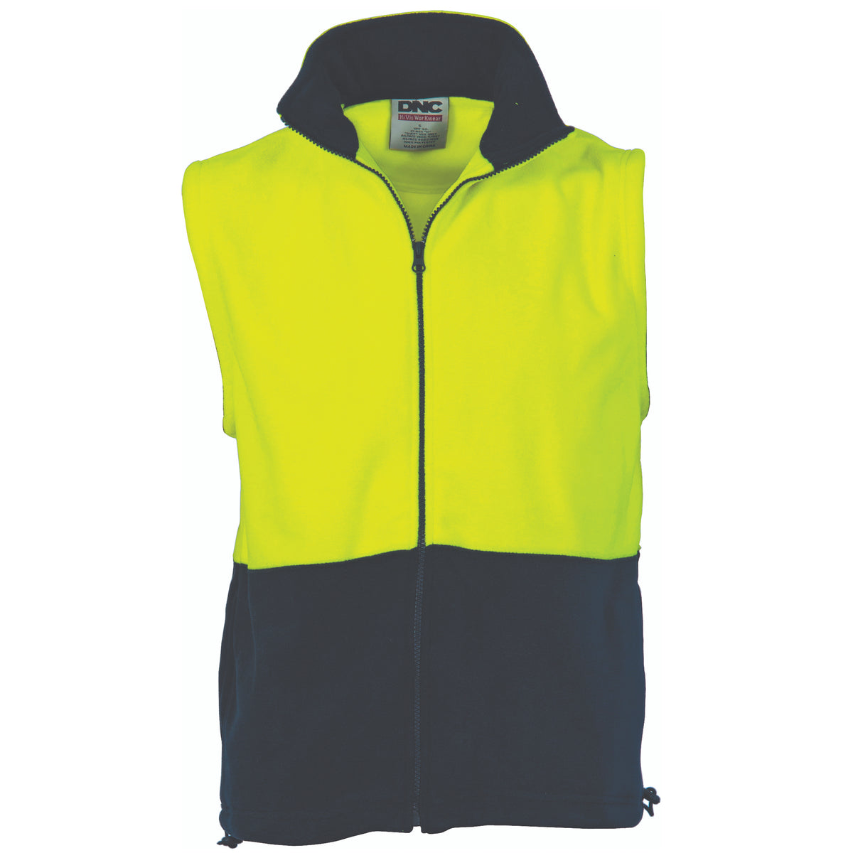 HiVis Two Tone Full Zip Polar Fleece Vest — DNC Workwear colour image