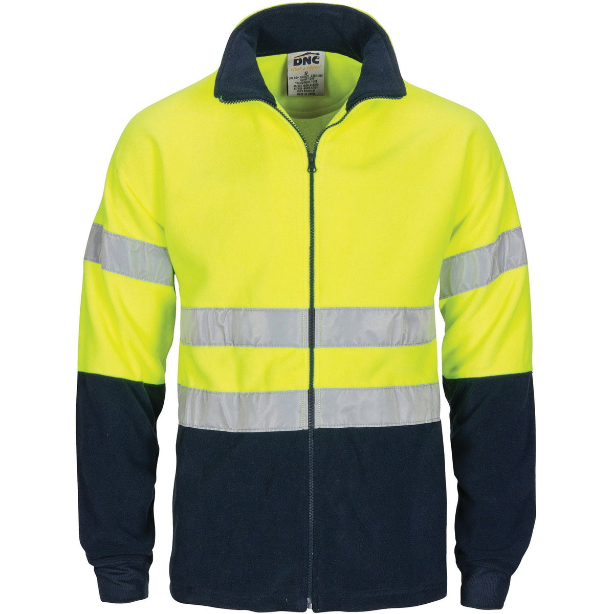 HiVis two tone full zip polar fleece with CSR R/Tape — DNC Workwear colour image