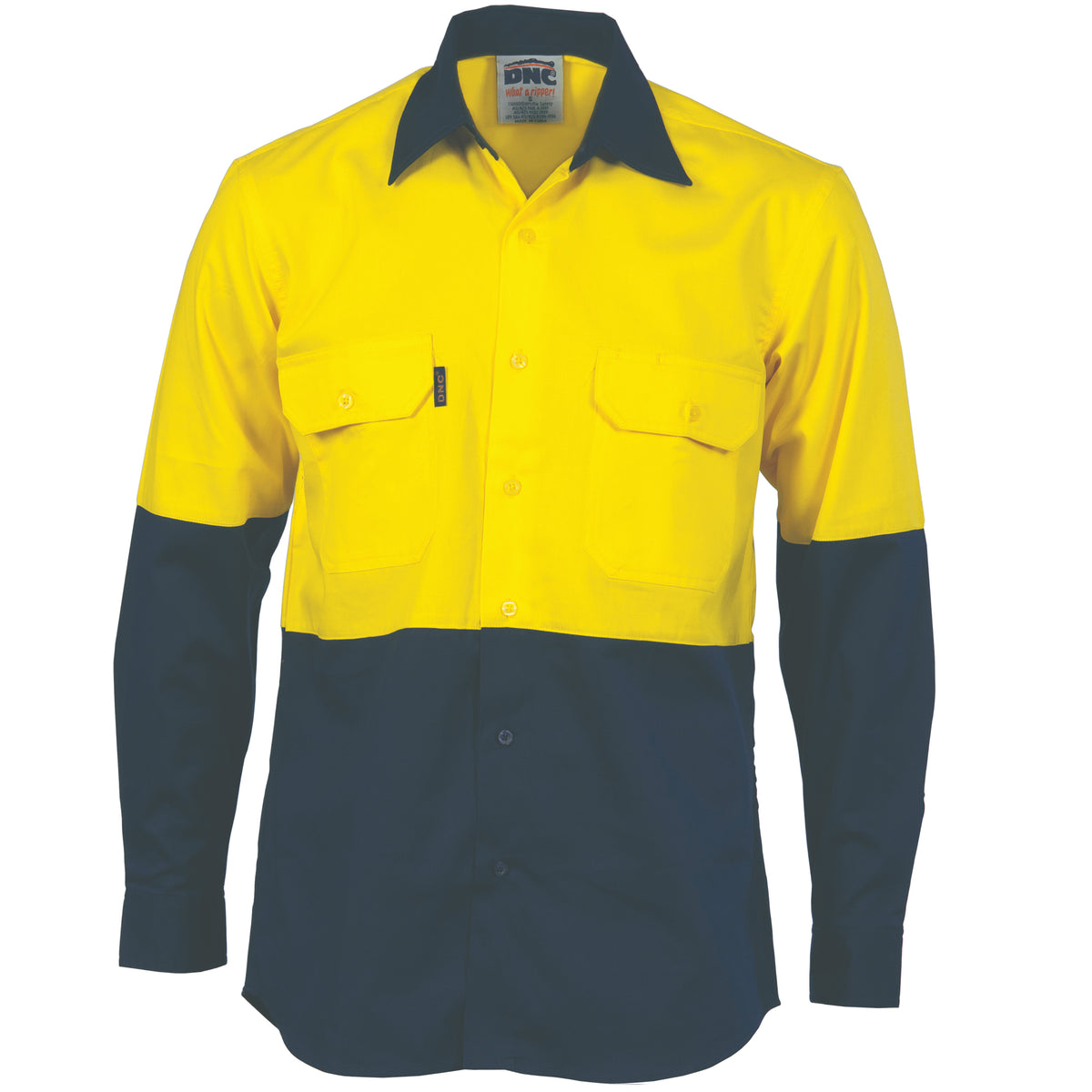 HiVis Two Tone Cool-Breeze Cotton Shirt - Long Sleeve — DNC Workwear colour image