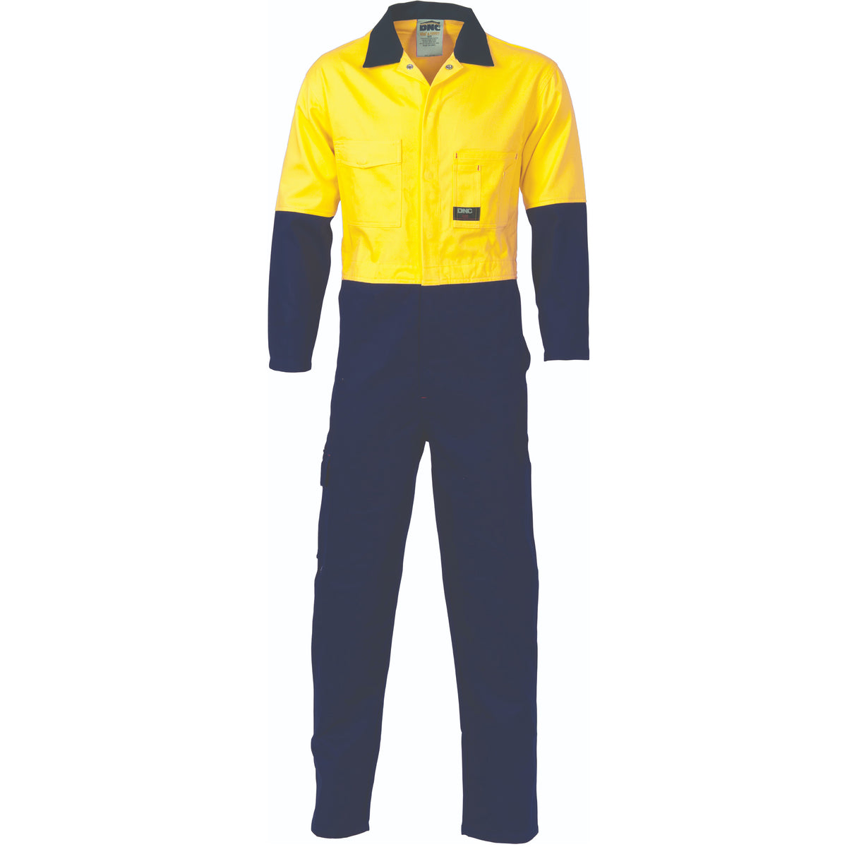 HiVis Two Tone Cotton Coverall — DNC Workwear colour image