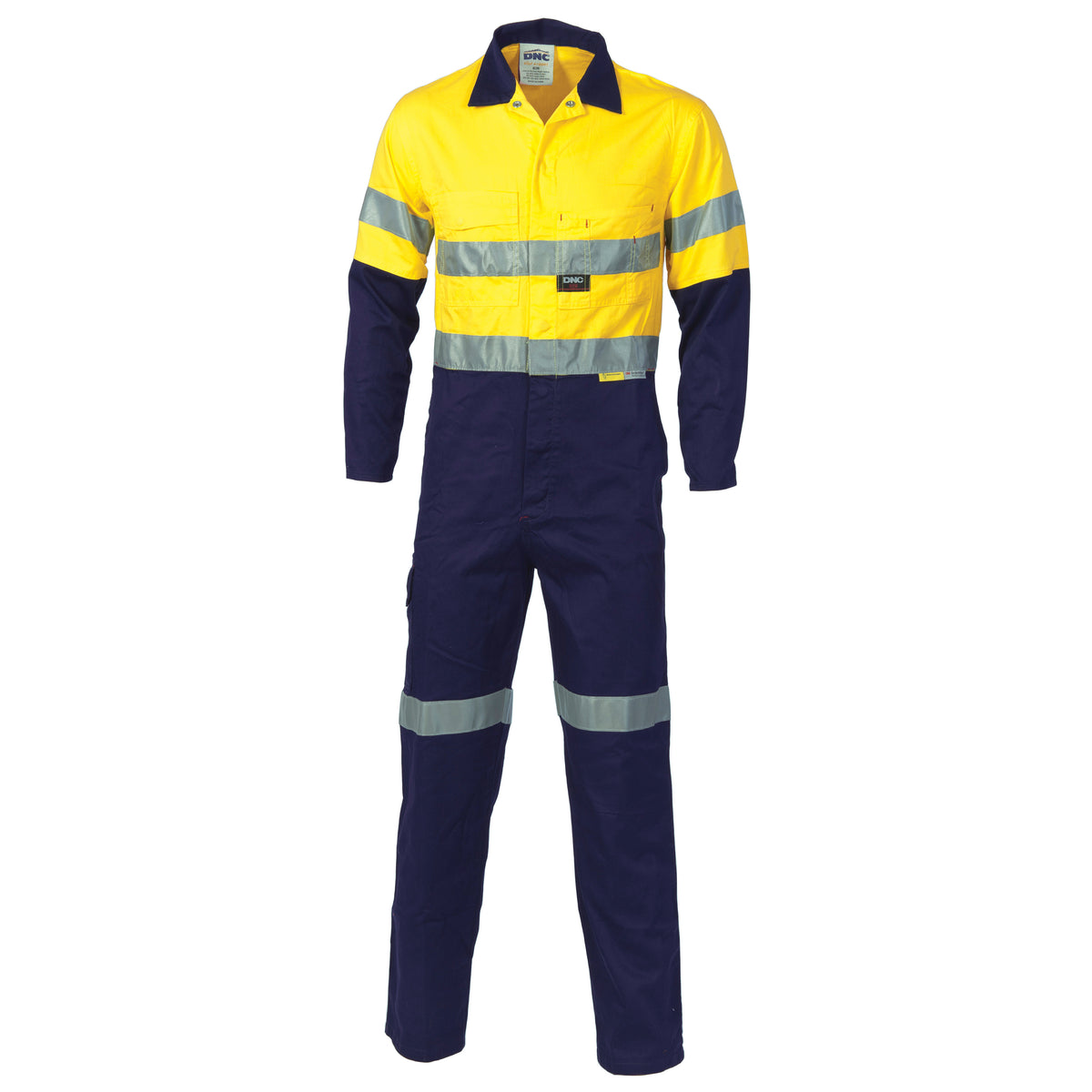 HiVis Two Tone Cotton Coverall with CSR R/Tape — DNC Workwear colour image