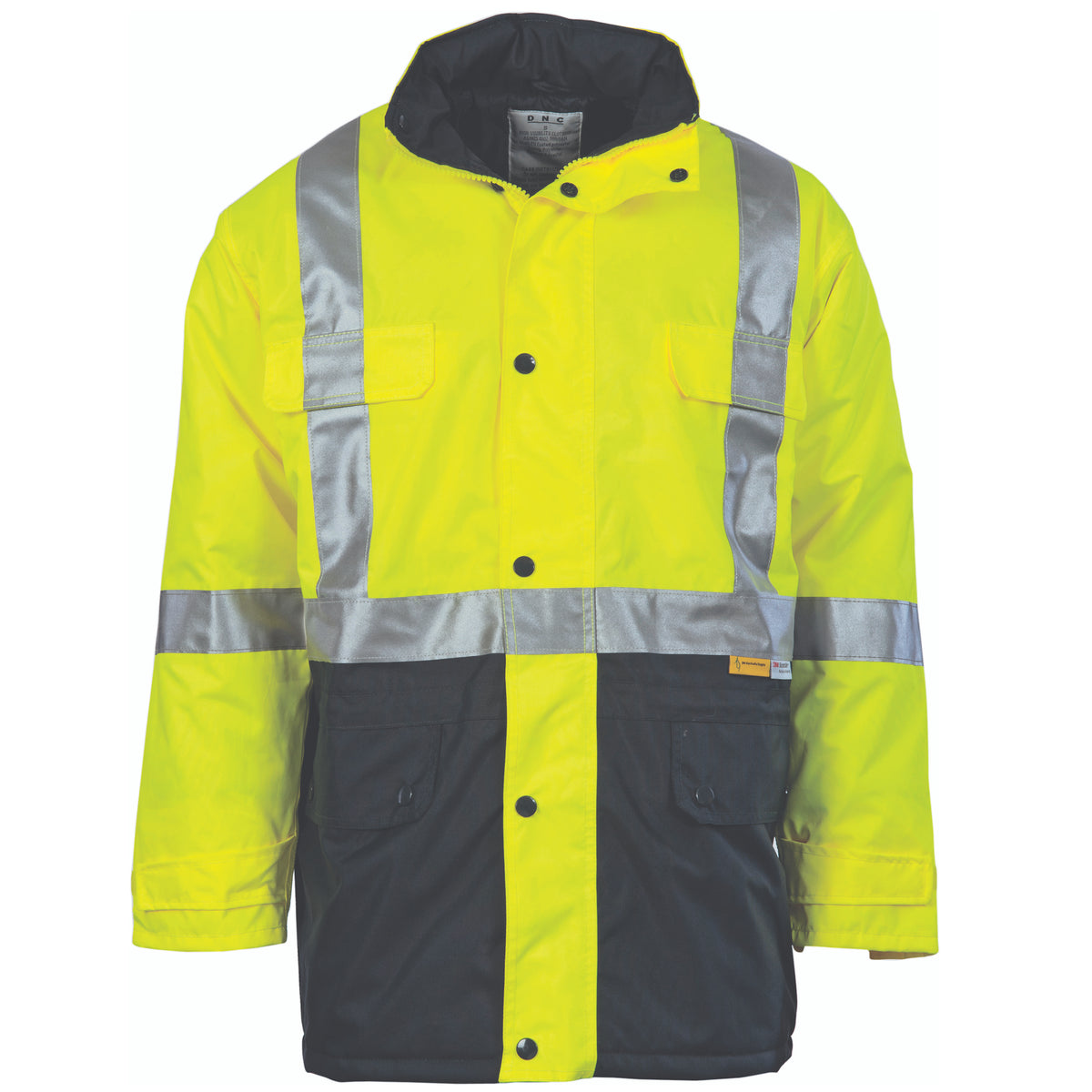 HiVis Two Tone Quilted Jacket with CSR R/Tape — DNC Workwear colour image