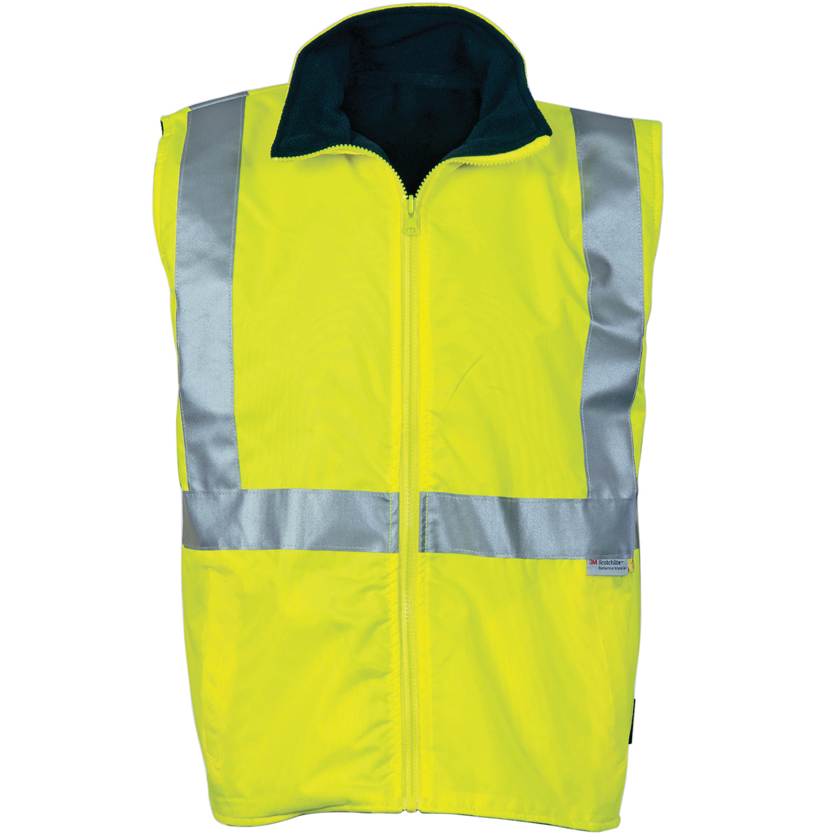 HiVis Reversible Vest with CSR R/Tape — DNC Workwear colour image
