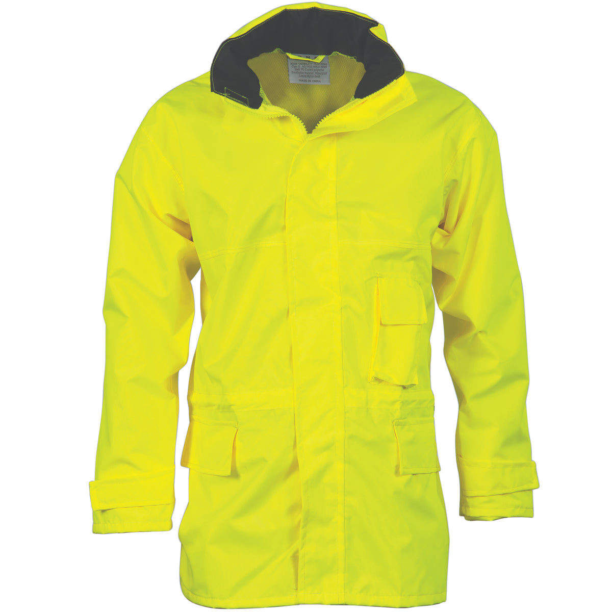HiVis Breathable Rain Jacket — DNC Workwear colour image