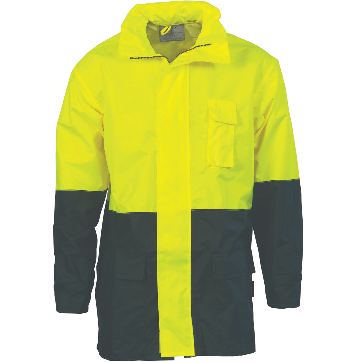 HiVis Two Tone Lightweight Rain Jacket — DNC Workwear colour image