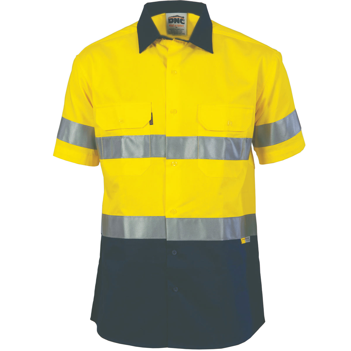HiVis Cool-Breeze Cotton Shirt with CSR R/Tape - Short sleeve — DNC Workwear colour image