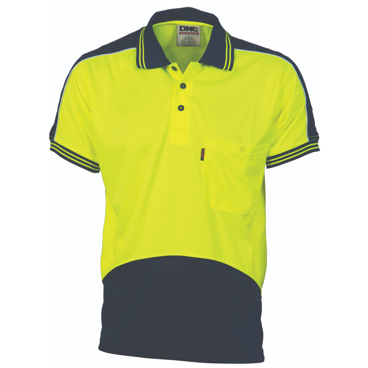 HiVis Cool Breathe Panel Polo Shirt - Short Sleeve — DNC Workwear colour image