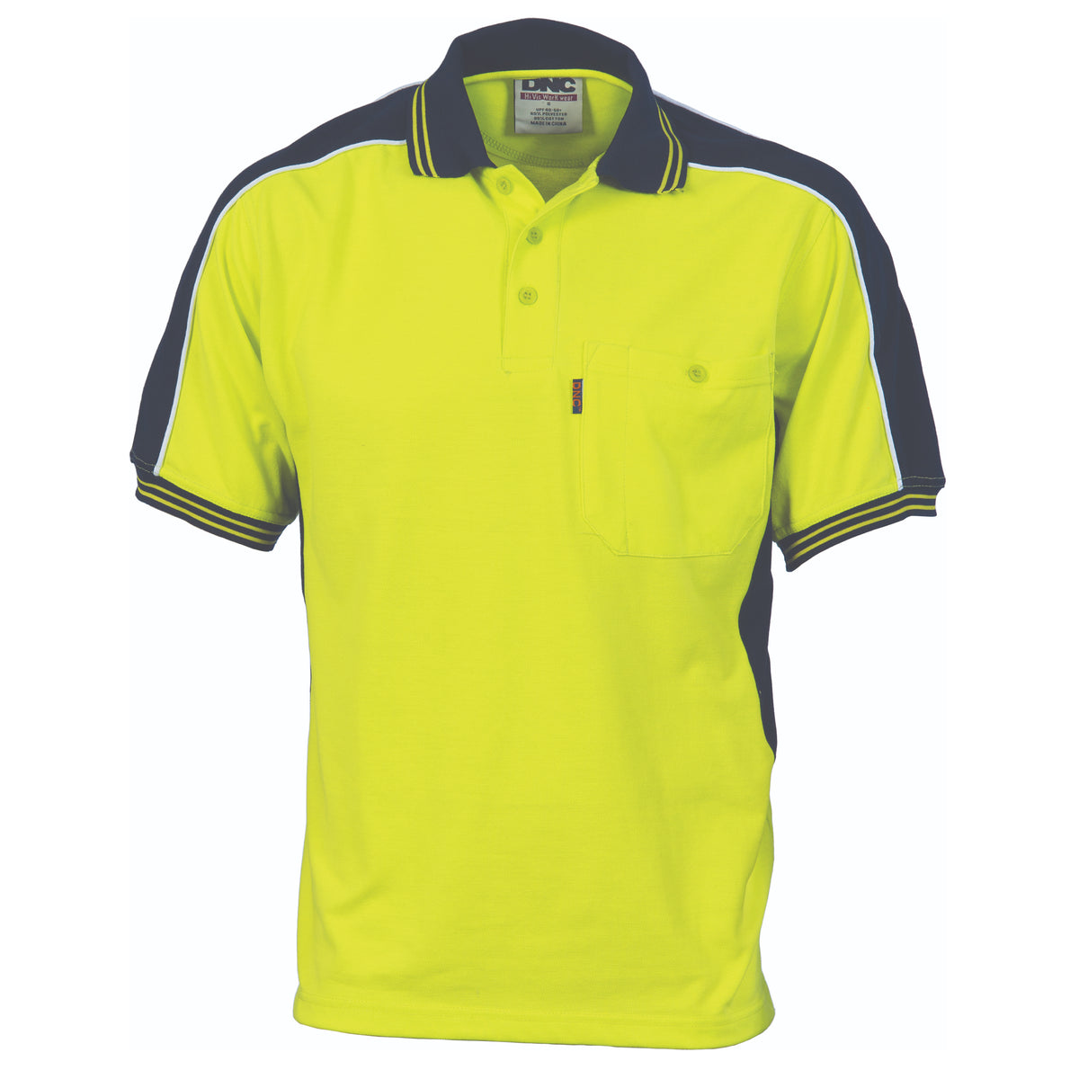 Poly/Cotton Contrast Panel Polo - Short Sleeve — DNC Workwear colour image