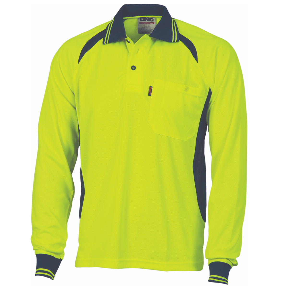 Cool-Breeze Contrast Mesh Polo - long sleeve — DNC Workwear colour image