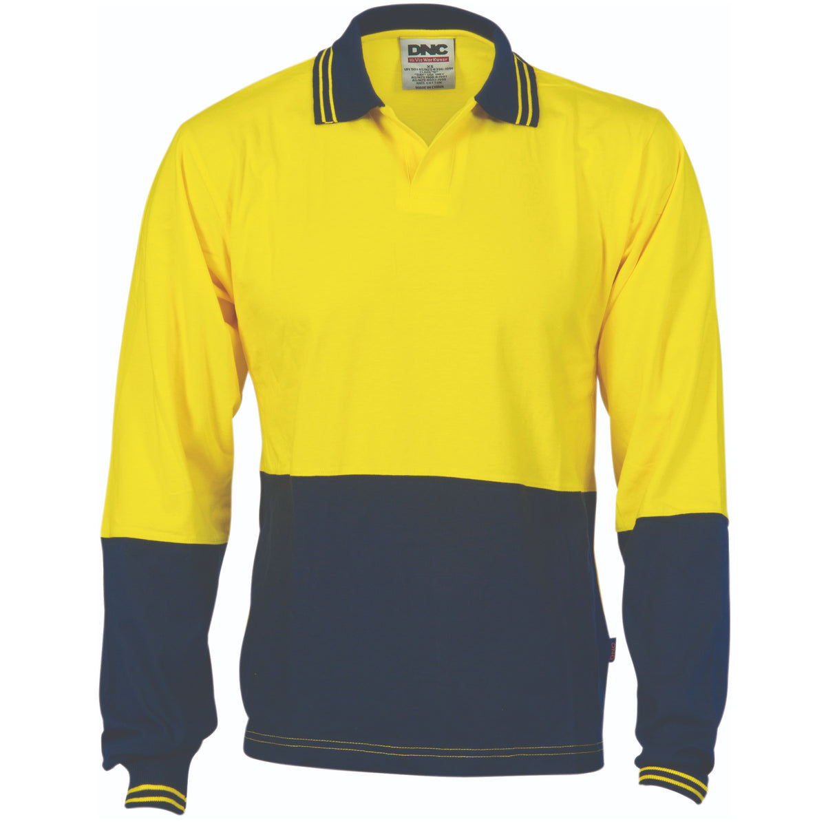 HiVis Cool-Breeze Cotton Jersey Food Industry Polo - Long Sleeve — DNC Workwear colour image