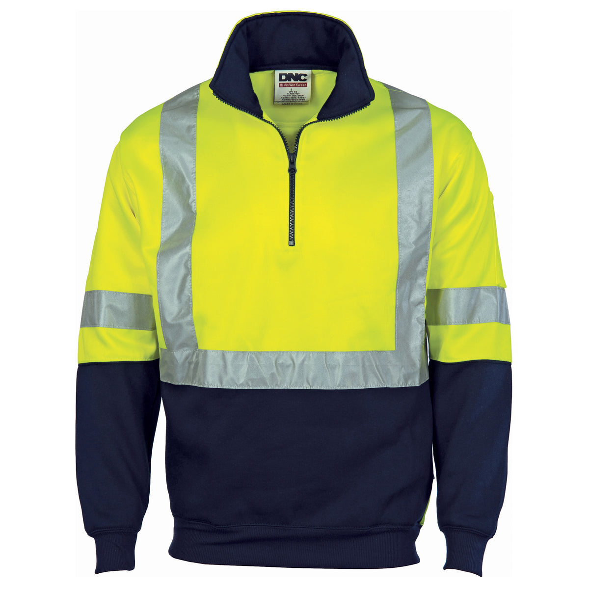 HiVis "X" Back D/N Two Tone 1/2 Zip Fleecy — DNC Workwear colour image