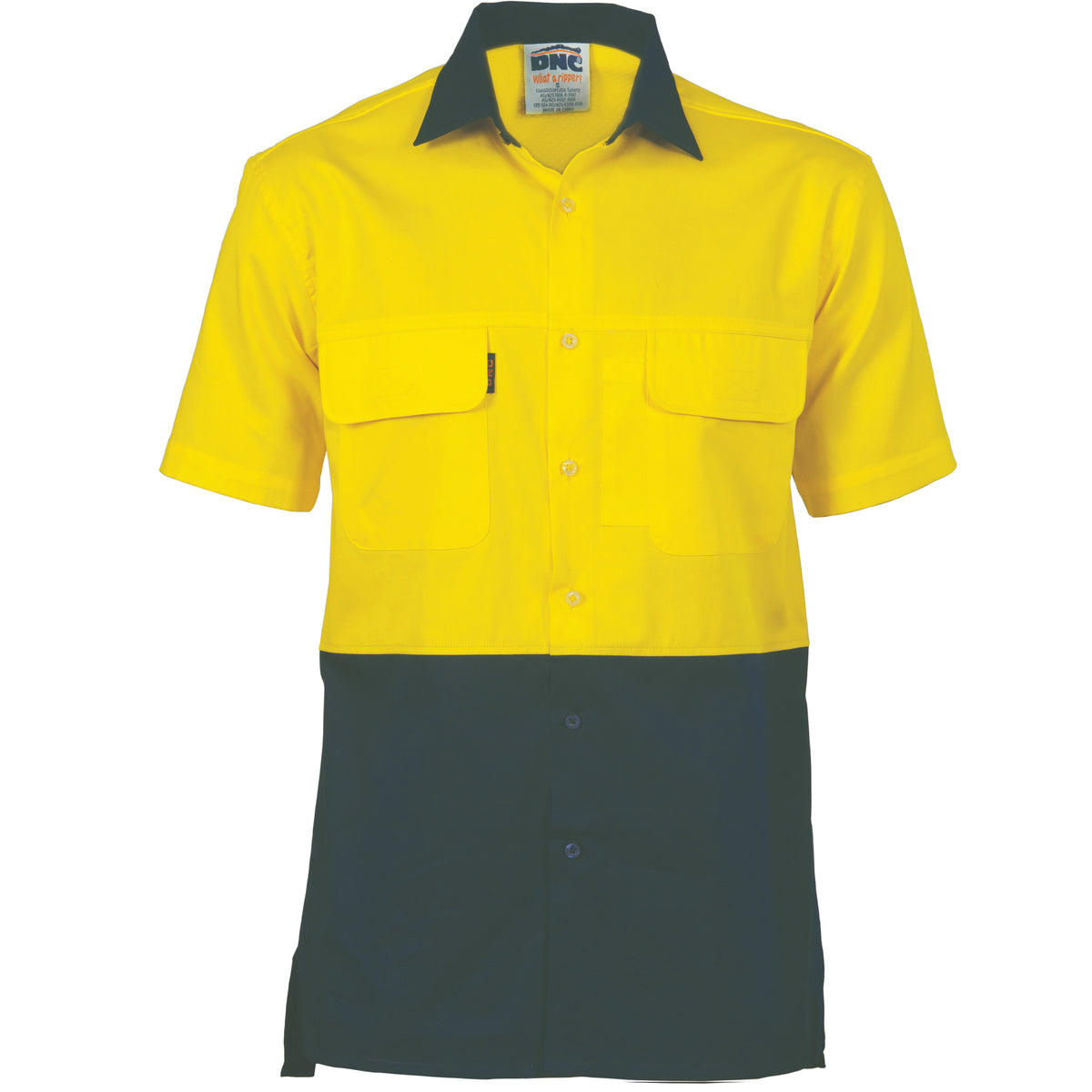HiVis 3 Way Cool-Breeze Cotton Shirt - Short Sleeve — DNC Workwear colour image