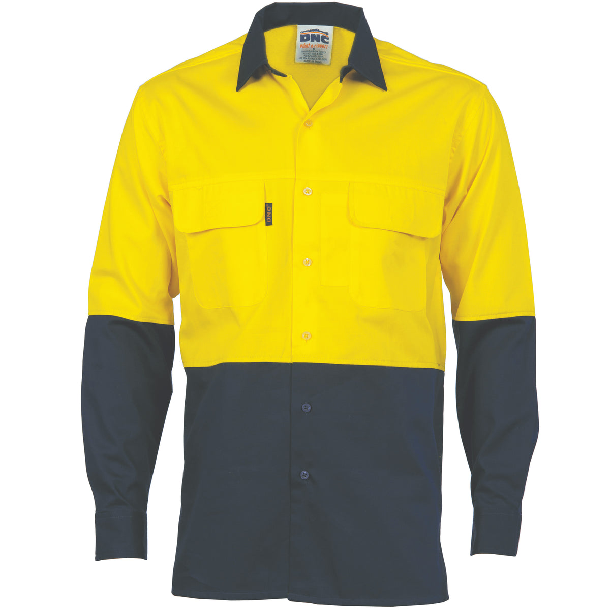 HiVis 3 Way Cool-Breeze Cotton Shirt - Long Sleeve — DNC Workwear colour image