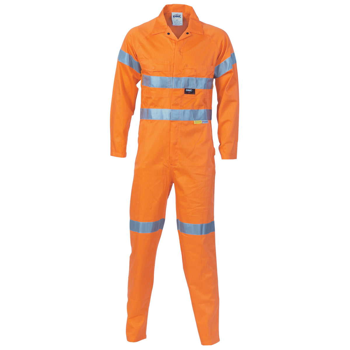 HiVis Cool-Breeze Orange Lightweight Cotton Coverall with CSR R/Tape — DNC Workwear colour image