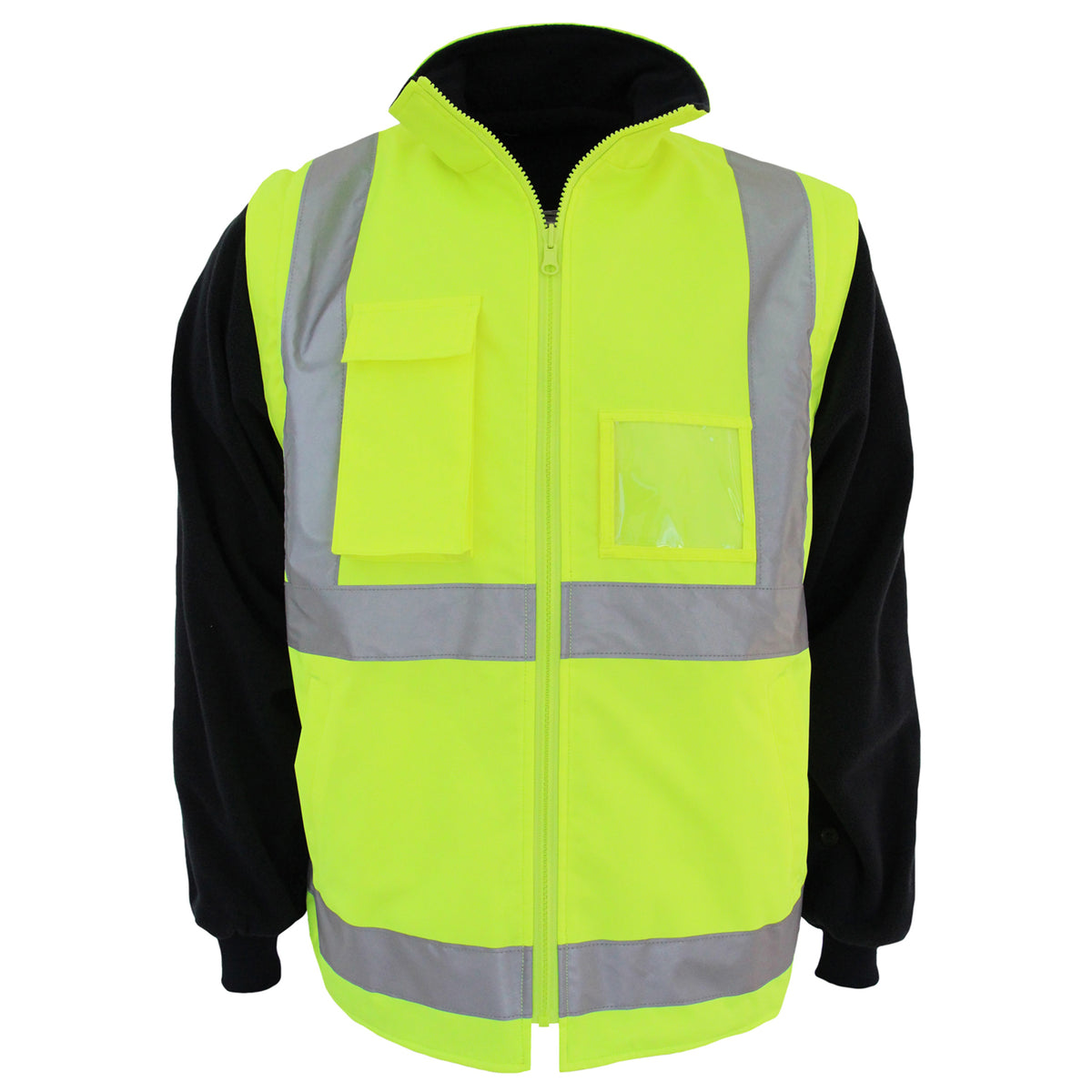 HiVis "H" Pattern D/N Reversable Vest with CSR R/Tape — DNC Workwear colour image