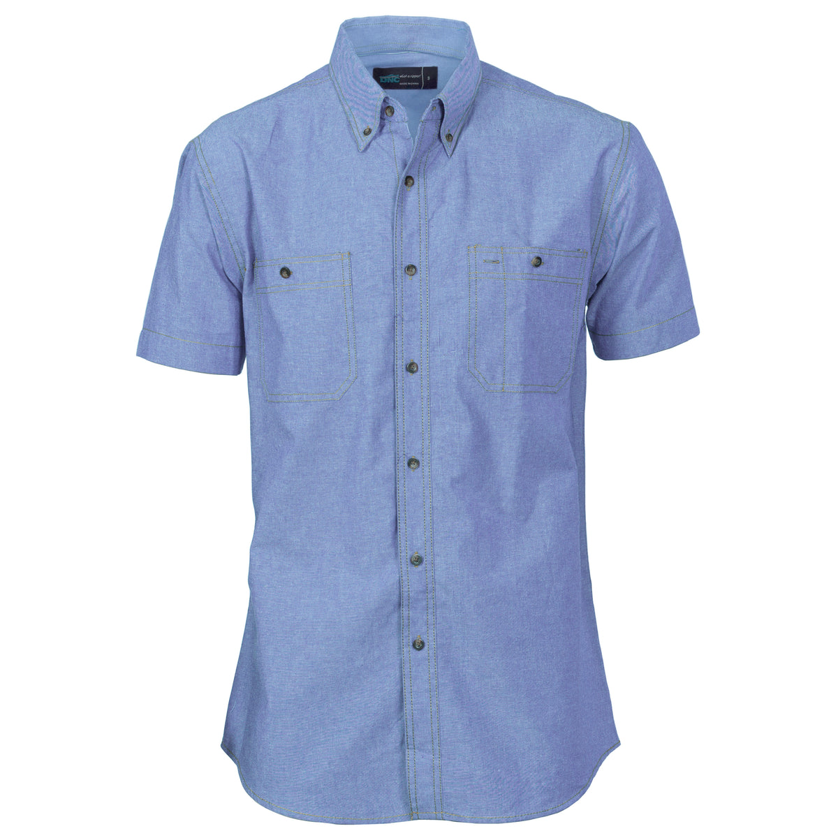 Cotton Chambray Shirt Twin Pocket - Short Sleeve — DNC Workwear colour image