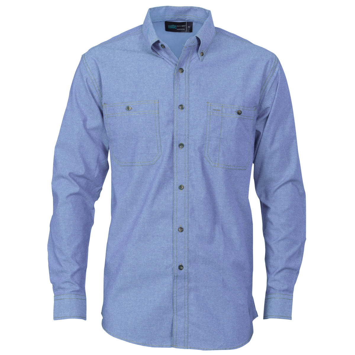 Cotton Chambray Shirt , Twin Pocket - Long Sleeve — DNC Workwear colour image