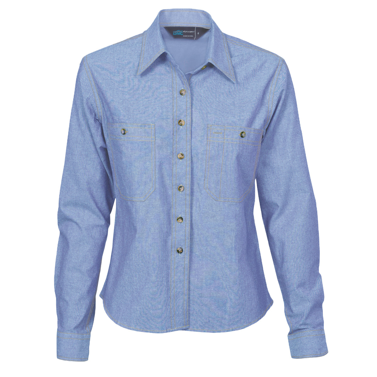 Ladies Cotton Chambray Shirt - Long Sleeve — DNC Workwear colour image