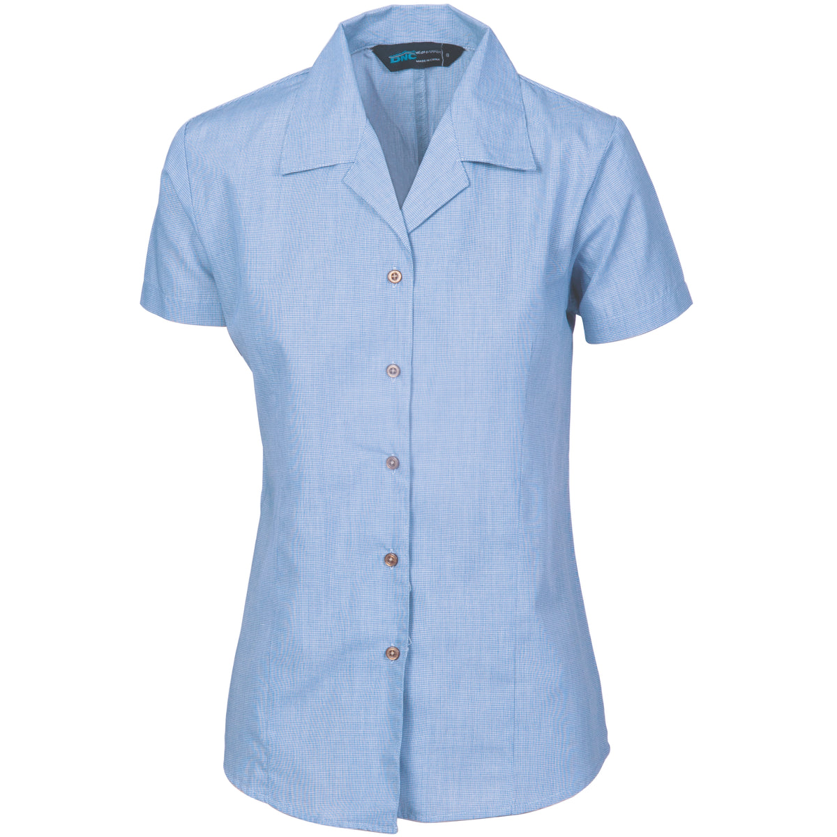 Ladies Revere Collar Mini (Check) Houndstooth B.Shirt - Short Sleeve — DNC Workwear colour image