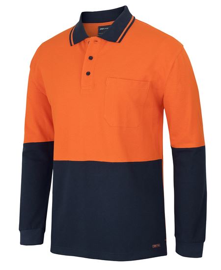 JB's Hi Vis L/S Cotton Pique Trad Polo