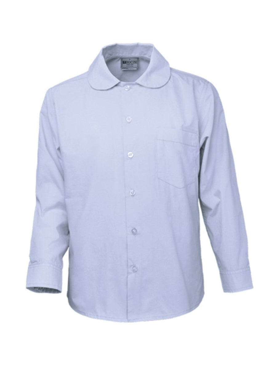 Girls Peter Pan Collar Long Sleeve School Shirt (CS1461)
