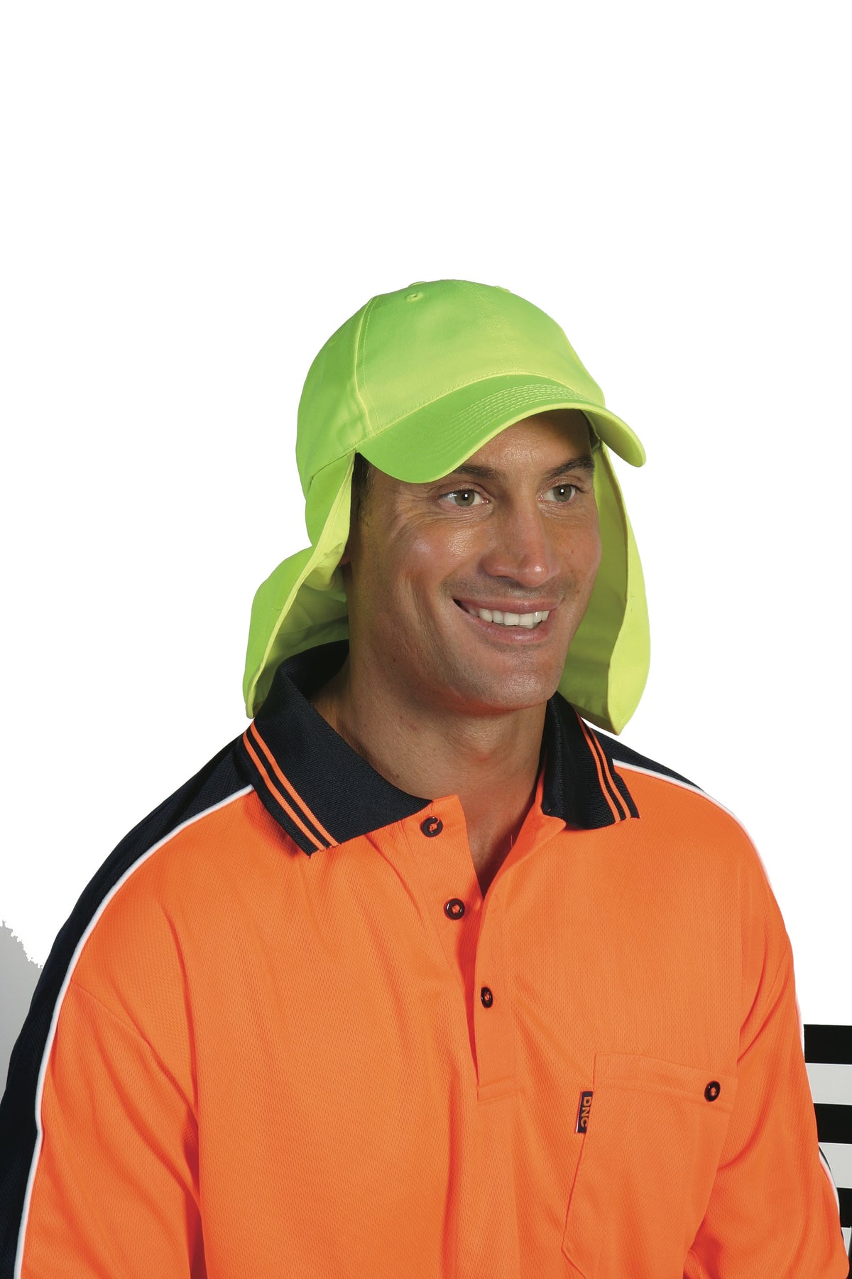 HiVis Cap with Flap — DNC Workwear colour image