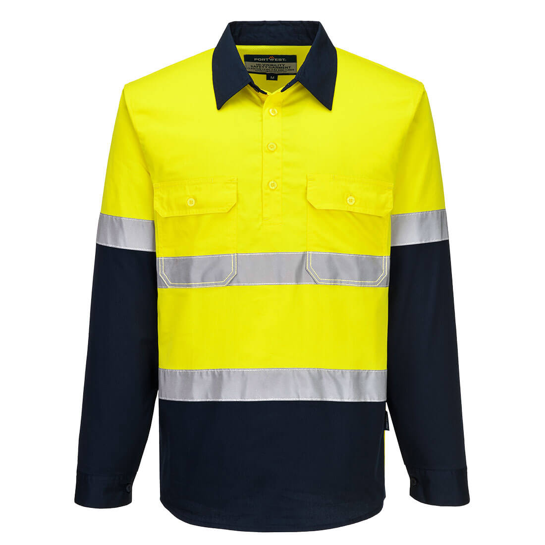MA804 Hi-Vis Contrast Closed Front Shirt L/S