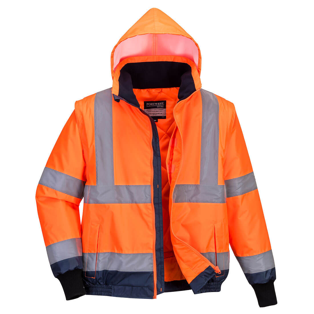MJ464 Hi-Vis 2-in-1 Contrast Essential Bomber Jacket