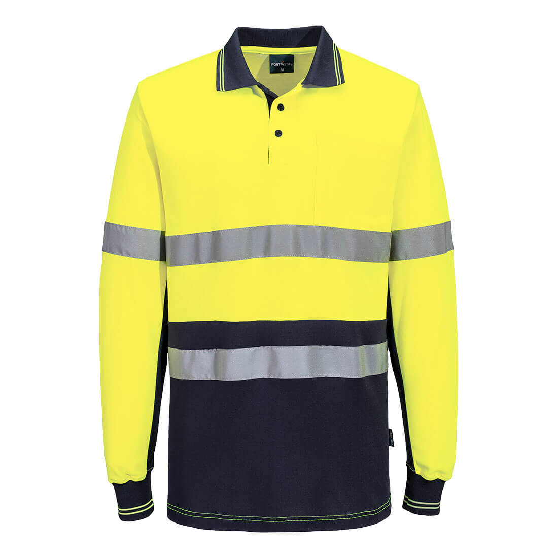 MP413 Hi-Vis Class D/N Cotton Comfort Contrast Polo Shirt L/S